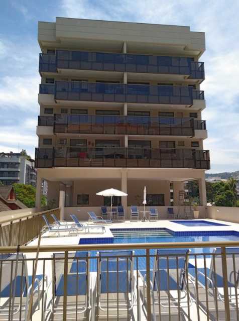 Conheça Fachada e Piscina do imóvel - Apartamento na Freguesia(Jacarepaguá), 2 quartos, 65m2, 1 vaga - BRAP21600 - 2 Fachada e Piscina - 2