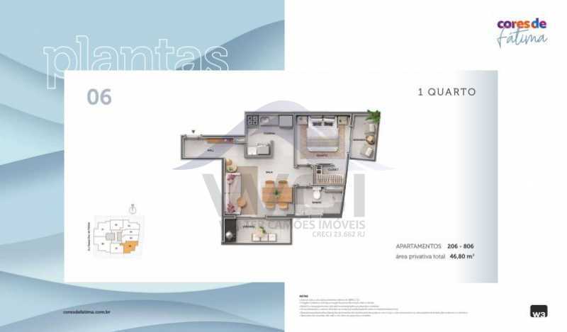 Conheça planta 1 qto 06 do imóvel - LANÇAMENTO APARTAMENTOS NO CENTRO. - WCAP10233 - 16 planta 1 qto 06 - 16
