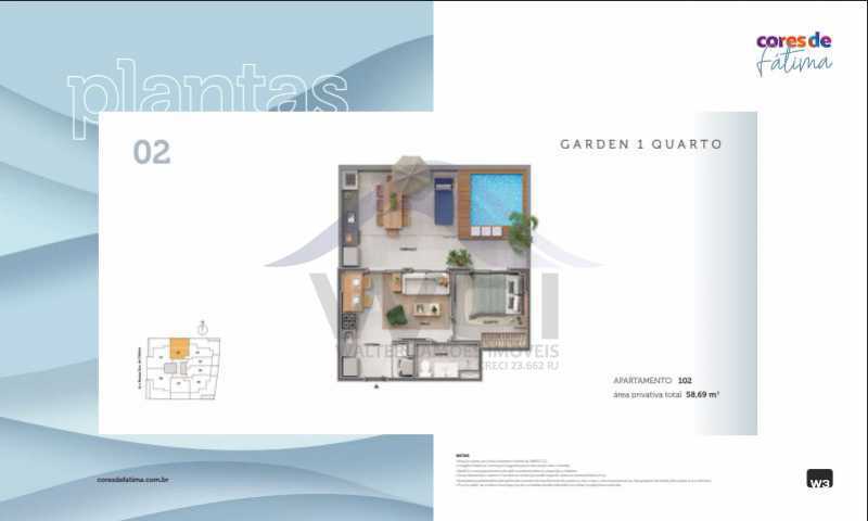 Conheça planta garden 1 qto do imóvel - LANÇAMENTO APARTAMENTOS NO CENTRO. - WCAP10233 - 20 planta garden 1 qto - 20
