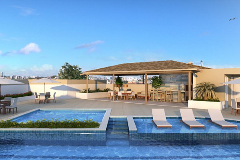 Conheça Área da piscina do empreendimento - Fachada - Residencial Vivace Cabula - 44 - 2 Área da piscina - 2