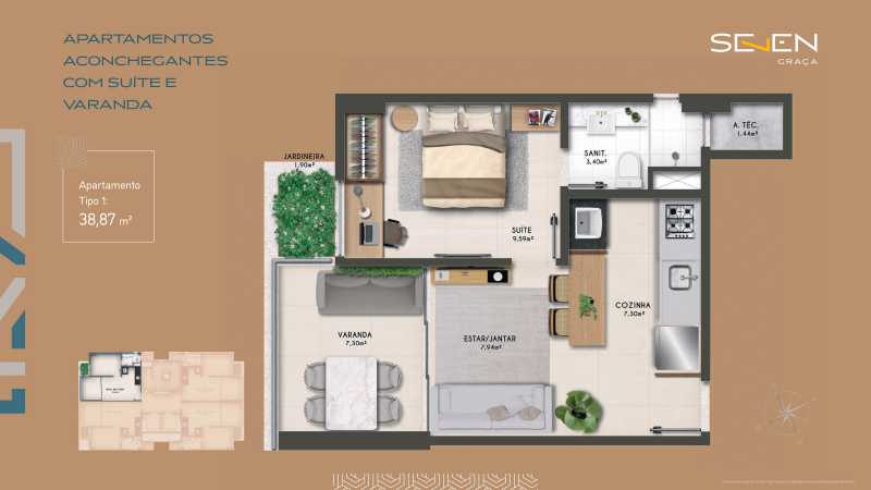 Conheça 12 do imóvel - Seven Graça - Quarto e Sala no melhor da Graça - PIAP10318 - 12 12 - 12