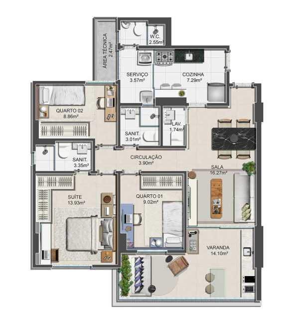Conheça PROJ-EA-PL-DEC-PL-TIPO-R02 do imóvel - ARBO CAMINHO DAS ÁRVORES - 03 quartos com suíte e varanda gourmet - PIAP30882 - 22 PROJ-EA-PL-DEC-PL-TIPO-R02 - 22