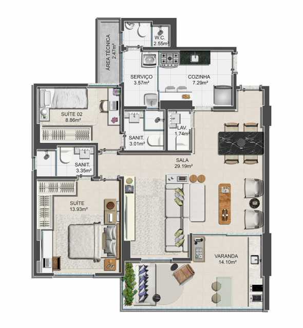 Conheça PROJ-EA-PL-DEC-PL-TIPO-VARIACA do imóvel - ARBO CAMINHO DAS ÁRVORES - 03 quartos com suíte e varanda gourmet - PIAP30882 - 23 PROJ-EA-PL-DEC-PL-TIPO-VARIACA - 23