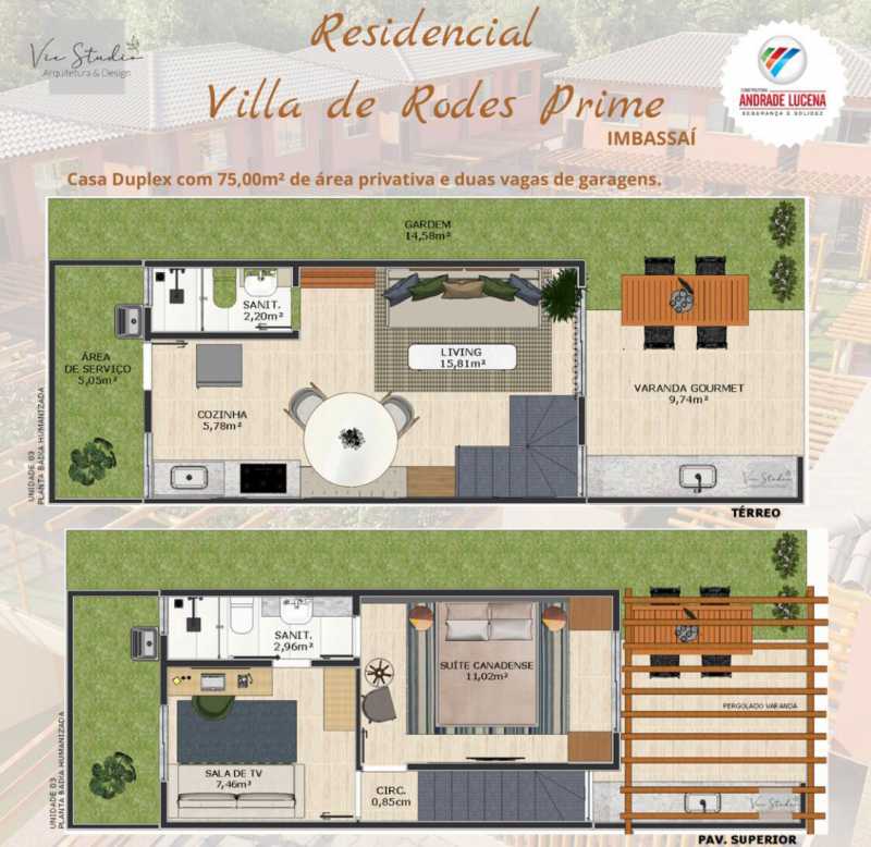 Conheça PLANTA do imóvel - CASA DUPLEX, 2 SUÍTES, DE 74 A 118M², EM IMBASSAÍ - PICN20036 - 11 PLANTA - 11