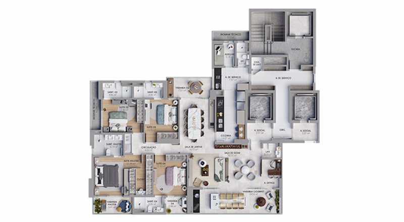 Conheça 22 do imóvel - BELVEDERE HILL - APARTAMENTO 4 SUÍTES, 210M², 4 VAGAS, NO CAMINHO DAS ÁRVORES - PIAP40226 - 22 22 - 22