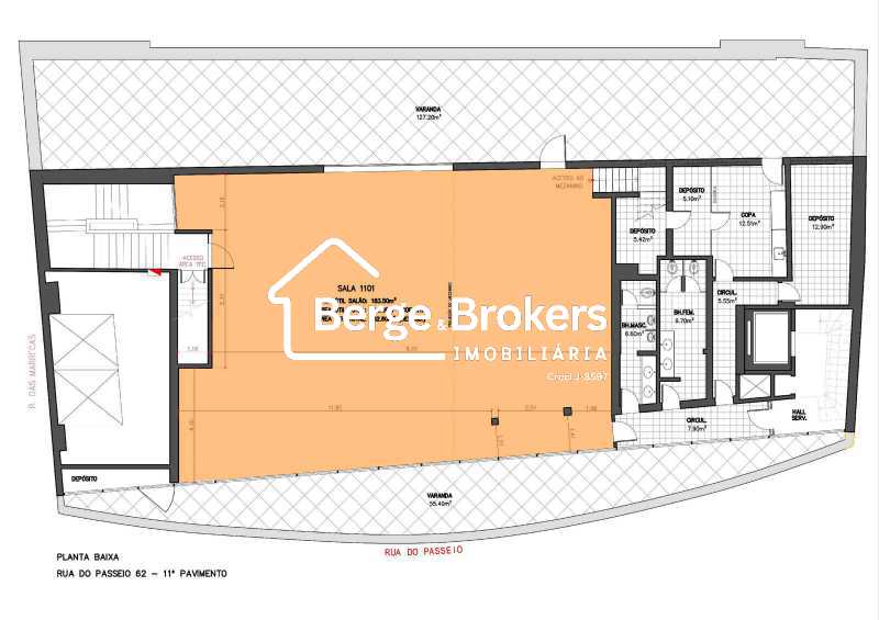 Conheça 30-planta-11pav do imóvel - Aluguel andar corporativo duplex 1.258 m² Rua do Passeio Centro RJ - RJAN00006 - 30 30-planta-11pav - 30