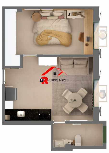 Conheça 204 - planta do imóvel - Rio de Janeiro, Copacabana, 1 quarto, laterral, 37,28m², Bairro Peixoto. - HPCVAZIOPEIXOTOVII - 2 204 - planta - 2