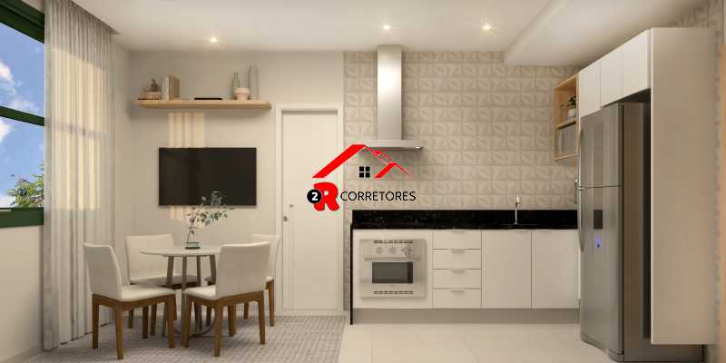Conheça 204 - sala e cozinha 04 do imóvel - Rio de Janeiro, Copacabana, 1 quarto, laterral, 37,28m², Bairro Peixoto. - HPCVAZIOPEIXOTOVII - 9 204 - sala e cozinha 04 - 9