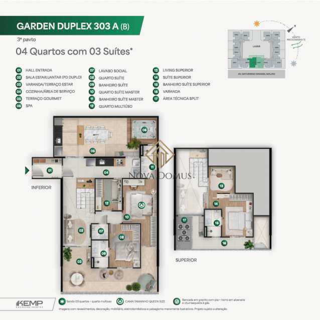 Garden duplex 303 A e B - 4 qu - 25