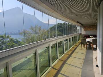 Lagoa, prédio luxuoso, frente, varandão, 3 quartos, suíte, closet, copacozinha, 2 vagas - JBIPA34029