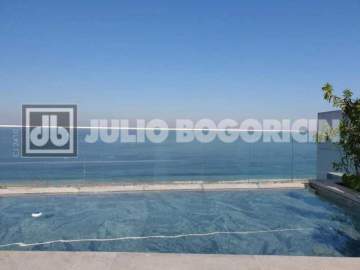 Flat na Av. Atlântica com 2 quartos, varanda, vaga de garagem e estrutura completa: piscina, sauna, churrasqueira, jardim e recepção 24h. - JBC200111