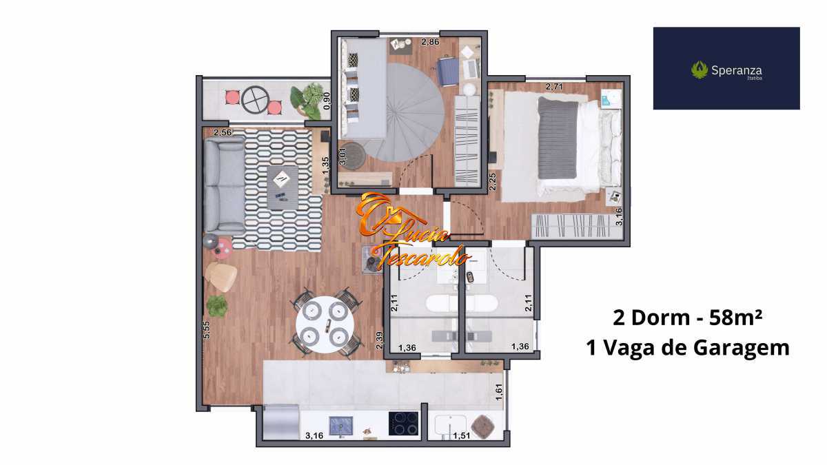Conheça Tipo 01.pdf do imóvel - Apartamento 2 quartos à venda Itatiba,SP Loteamento Santo Antônio - R$ 320.000 - AP9155 - 8 Tipo 01.pdf - 8