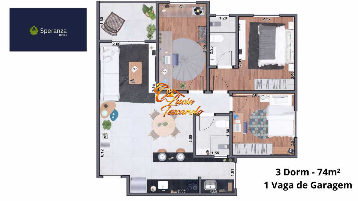 Conheça Tipo 02.pdf do imóvel - Apartamento 2 quartos à venda Itatiba,SP Loteamento Santo Antônio - R$ 320.000 - AP9155 - 9 Tipo 02.pdf - 9