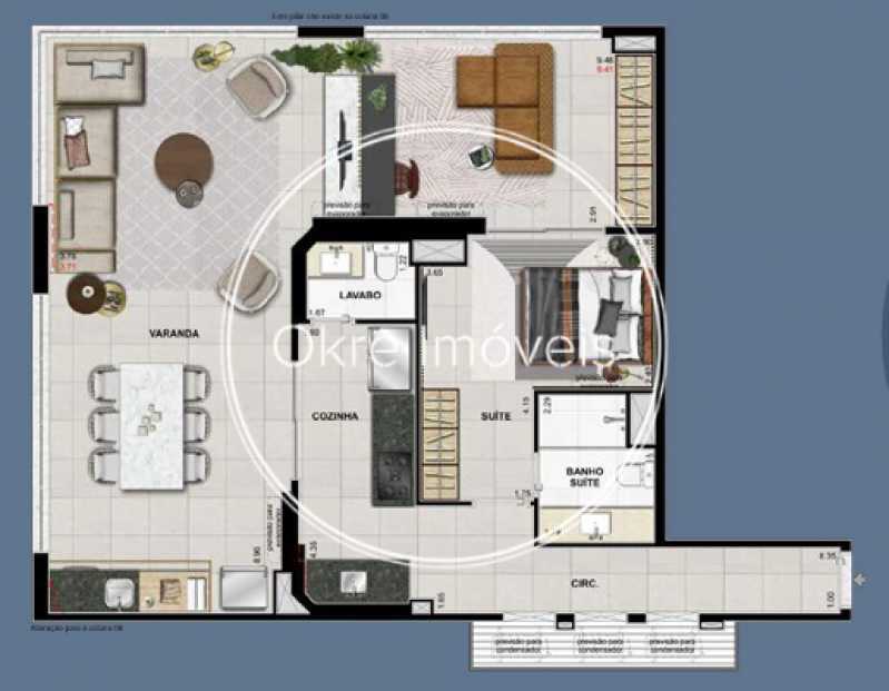 Planta com cozinha e sala - 16