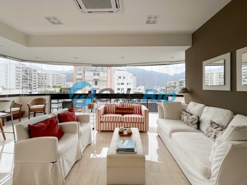 Conheça Vista da sala 2° piso do imóvel - Cobertura à venda Rua Humberto de Campos, Leblon, Rio de Janeiro - R$ 6.850.000 - OLCO40046 - 2 Vista da sala 2° piso - 2