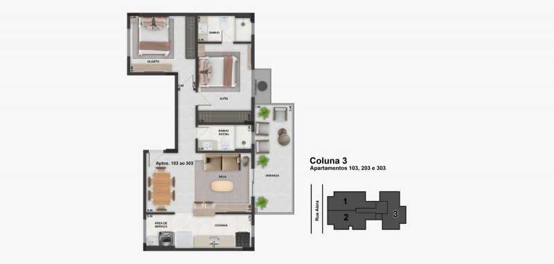 Planta coluna 3 - Apt 203 - 2