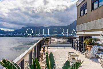 Espetacular - Cobertura duplex à venda vista panorâmica 4 suítes terraço piscina varanda 3 vagas infraestrutura total portaria 24h Fonte da Saudade Lagoa - MQCO40132