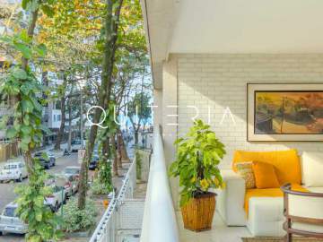 Espetacular - Apartamento à venda no Leblon na quadra da praia com 282m² varanda Original 4 quartos 2 suítes 3 vagas - MQAP40870