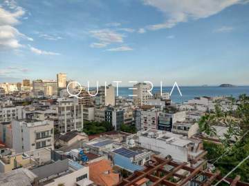 Cobertura à venda no Leblon indevassada vista mar 4 quartos 2 suítes 1 vaga - MQCO40264