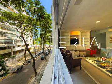 Apartamento à venda na quadra da praia do posto 12 do Leblon, com vista lateral mar, 180 m2, original 4 quartos e 2 vagas - MQAP20532