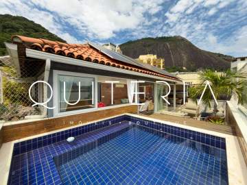 Espetacular - Cobertura duplex reformada à venda 3 quartos 1 suíte terraço piscina 2 vagas portaria 24h vista Cristo Redentor e Lagoa Carvalho Azevedo Lagoa Fonte da Saudade - MQCO30332