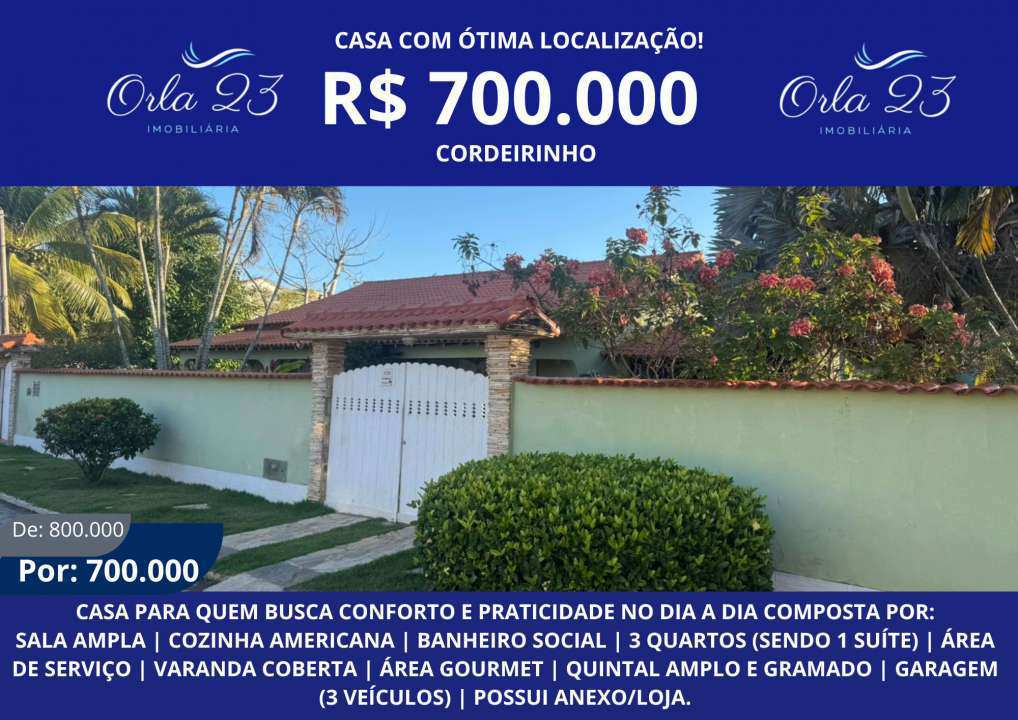 Conheça FOTO_1 do imóvel - Casa 3 quartos à venda Cordeirinho (Ponta Negra), Maricá - R$ 700.000 - CDR2365 - 1 FOTO_1 - 1