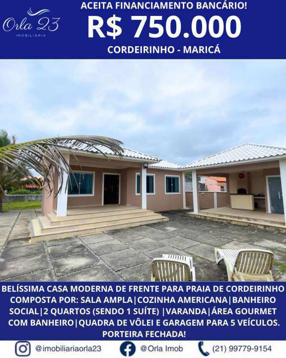 Conheça FOTO_1 do imóvel - Casa 2 quartos à venda Cordeirinho (Ponta Negra), Maricá - R$ 750.000 - CDR2387 - 1 FOTO_1 - 1
