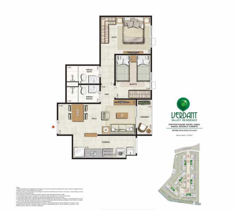 Conheça PLANTA 2 QUARTOS 53 M do empreendimento - Fachada - Grand Club Verdant - 964 - 24 PLANTA 2 QUARTOS 53 M - 24