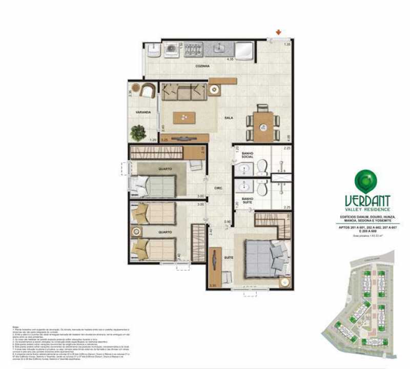 Conheça PLANTA 3 QUARTOS 63 M do empreendimento - Fachada - Grand Club Verdant - 964 - 25 PLANTA 3 QUARTOS 63 M - 25