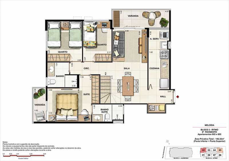 Conheça PLANTA COBERTURAS 2 do empreendimento - Fachada - Melodia Condomínio e Lazer - 969 - 22 PLANTA COBERTURAS 2 - 22