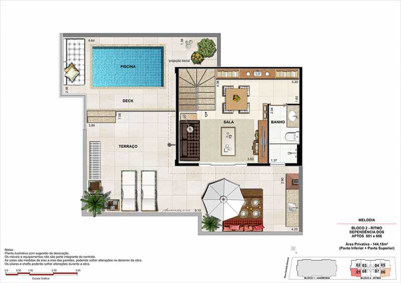 Conheça PLANTA DEPENDENCIA COBERTURA do empreendimento - Fachada - Melodia Condomínio e Lazer - 969 - 25 PLANTA DEPENDENCIA COBERTURA - 25