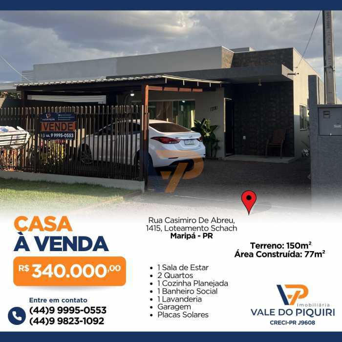Conheça VPCA00016 do imóvel - Casa 77m² à Venda em Maripá-PR | Vale do Piquiri - VPCA00016 - 1 VPCA00016 - 1