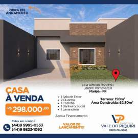 Casa à venda Maripá,PR Maripá - R$ 298.000 - VPCA00020