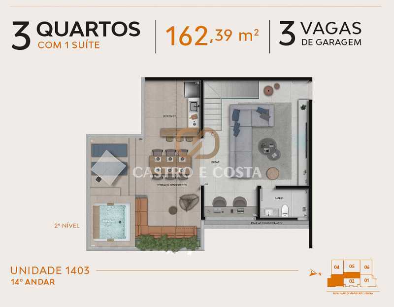Conheça COBERTURA PAV 2 do imóvel - Apartamento 3 quartos Lançamento LISBOA RESIDENCE - Belo Horizonte,MG Barreiro, à venda - R$ 882.243 - CCAP30009 - 21 COBERTURA PAV 2 - 21