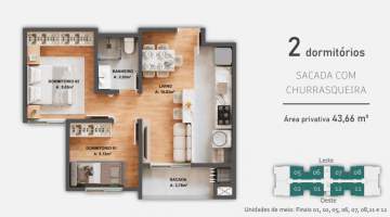 Apartamento com Área Privativa 2 quartos à venda Estância Velha, Canoas - R$ 260.000 - CGAA20003