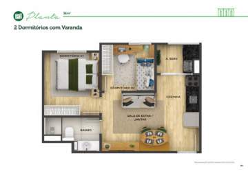Apartamento com Área Privativa 2 quartos à venda Mato Grande, Canoas - R$ 218.926 - CGAA20024