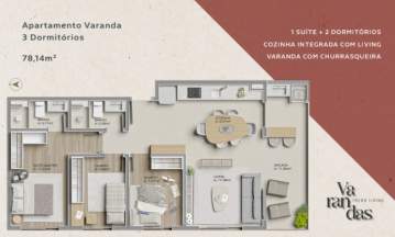 Apartamento com Área Privativa 3 quartos à venda Nossa Senhora das Graças, Canoas - R$ 767.878 - CGAA30012