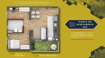 Apartamento com Área Privativa 1 quarto à venda Parque Primavera, Esteio - R$ 271.000 - CGAA10001