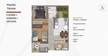 Apartamento com Área Privativa 2 quartos à venda Passo das Pedras, Gravataí - R$ 282.262 - CGAA20038