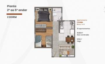 Apartamento 2 quartos à venda Passo das Pedras, Gravataí - R$ 244.225 - CGAP20031