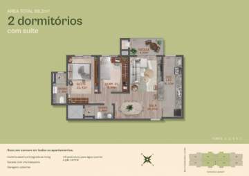 Apartamento com Área Privativa 2 quartos à venda Passo das Pedras, Gravataí - R$ 399.074 - CGAA20041