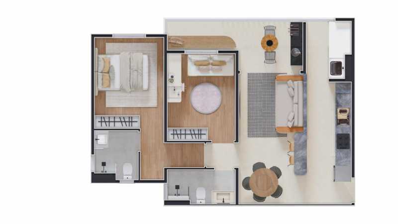 Conheça Planta de 64,01m² 2 Dormitór do imóvel - Apartamento 2 quartos à venda Residencial Portal do Lago, Sumaré - R$ 345.600 - CLAP20008 - 21 Planta de 64,01m² 2 Dormitór - 21