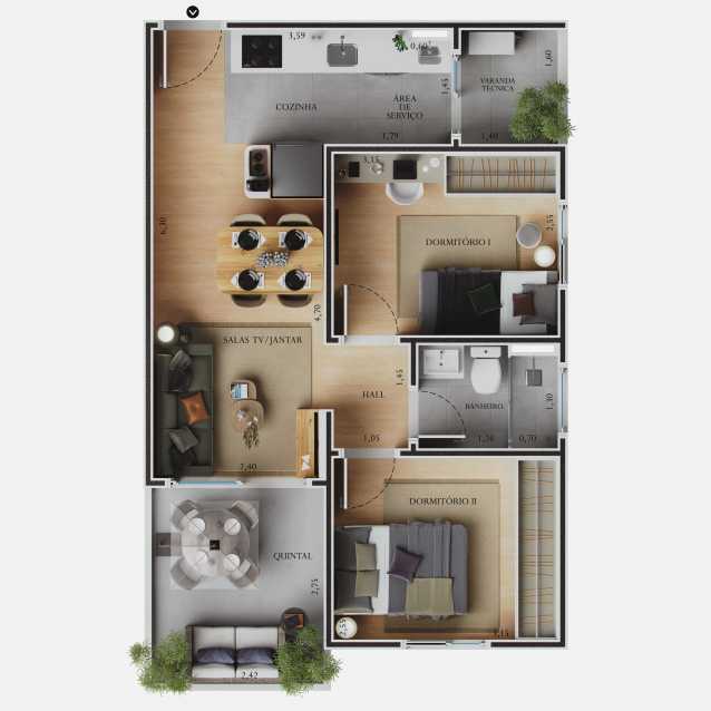 Conheça PLANTA HUMANIZADA FINAL 01. do imóvel - Apartamento 2 quartos à venda Chácara Bela Vista, Sumaré - R$ 260.000 - CLAP20047 - 17 PLANTA HUMANIZADA FINAL 01. - 17