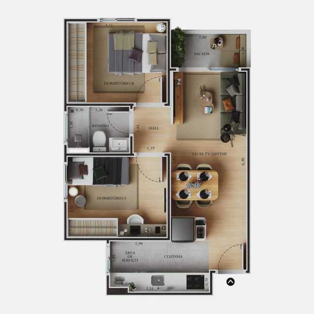 Conheça PLANTA HUMANIZADA FINAL 06. do imóvel - Apartamento 2 quartos à venda Chácara Bela Vista, Sumaré - R$ 281.000 - CLAP20048 - 18 PLANTA HUMANIZADA FINAL 06. - 18