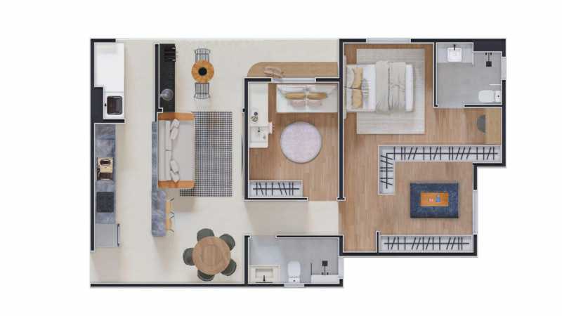 Conheça Planta de 75,39m² 2 Dormitór do imóvel - Apartamento 3 quartos à venda Residencial Portal do Lago, Sumaré - R$ 408.000 - CLAP30002 - 21 Planta de 75,39m² 2 Dormitór - 21
