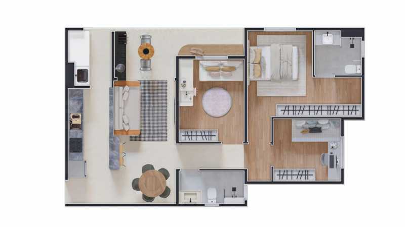 Conheça Planta de 75,39m² 3 Dormitór do imóvel - Apartamento 3 quartos à venda Residencial Portal do Lago, Sumaré - R$ 408.000 - CLAP30002 - 22 Planta de 75,39m² 3 Dormitór - 22