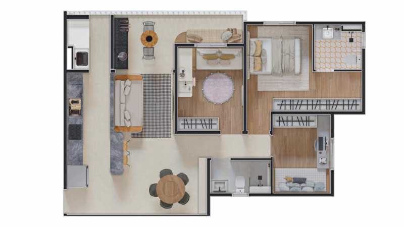 Conheça Planta de 81,48m² 3 Dormitór do imóvel - Apartamento 3 quartos à venda Residencial Portal do Lago, Sumaré - R$ 485.100 - CLAP30003 - 21 Planta de 81,48m² 3 Dormitór - 21