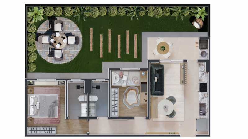 Conheça Planta Meio Garden. do imóvel - Apartamento 2 quartos à venda Jardim Golden Park Residence, Hortolândia - R$ 309.900 - CLAP20004 - 5 Planta Meio Garden. - 5