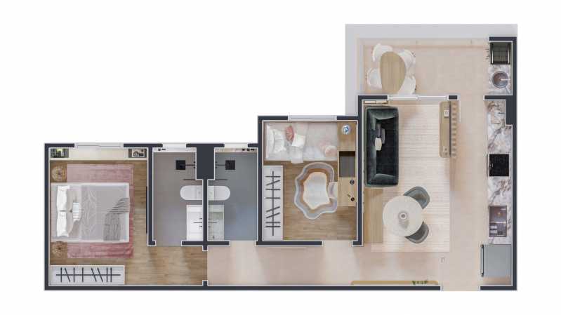 Conheça Planta Meio. do imóvel - Apartamento 2 quartos à venda Jardim Golden Park Residence, Hortolândia - R$ 309.900 - CLAP20004 - 6 Planta Meio. - 6