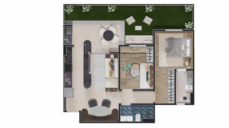 Conheça Planta Ponta Garden. do imóvel - Apartamento 2 quartos à venda Jardim Golden Park Residence, Hortolândia - R$ 309.900 - CLAP20004 - 7 Planta Ponta Garden. - 7